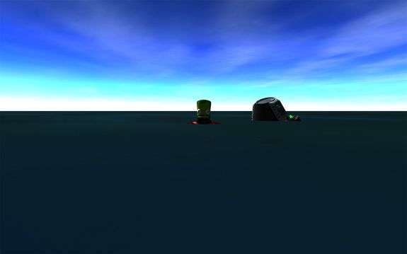 recovery team is at the capsule and found Bob out taking a swim to stretch his muscles