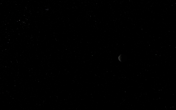 almost there... here's a look at Mun with Jool the first bright dot to the left and Minmus the first to the right