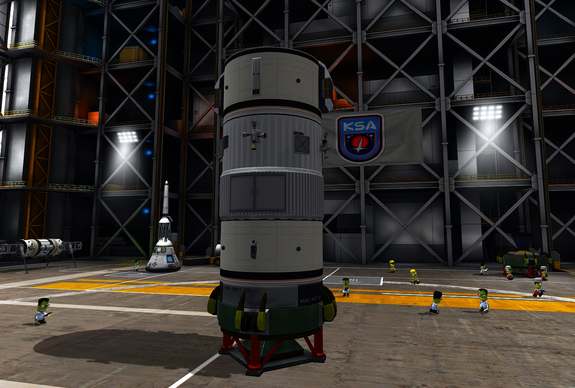 Mun I transfer stage exterior is being completed today so we can put on the SPS engine, seen to the right