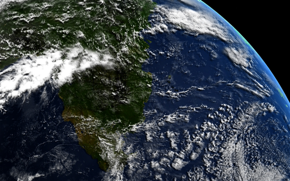 KWO-1 gives us a look at the weather over KSC this morning. Wonderful! Launch prep is progressing well
