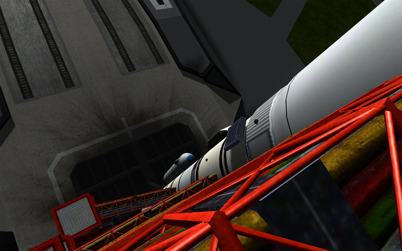 hope you don't get vertigo! Image from a pad worker atop the highest umbilical, connected to the payload fairing