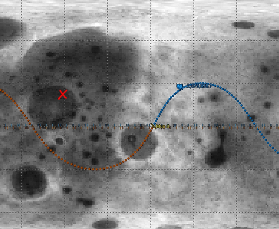 we just completed our final maneuver for today, Mun II orbit is now 30° inclined to pass over the Northwest Crater
