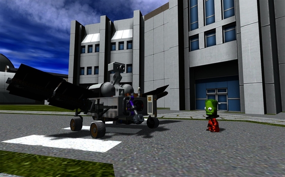 Capt Bob wandered over from the Astronaut Complex to check out the rover and give us a bit of scale