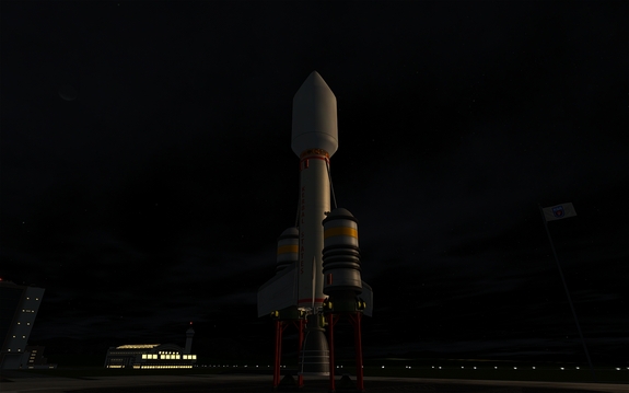 K-SCAN sitting on the 'pad as workers complete the roll-out and begin fueling the craft. Launch is still a Go 