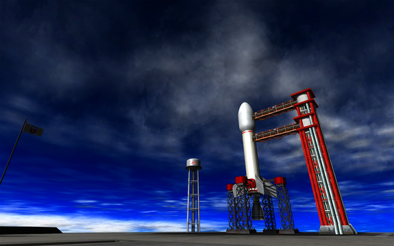 we have the rocket on the pad but are still under a weather hold. Sky looks nice but you can't see the wind...