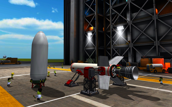 docking test probe lift stage undergoing final prep to get vertical & mate with the payload, enclosed in fairings