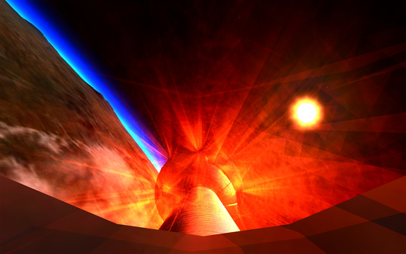 some pretty intense footage of re-entry plasma from LES cam before lens was seared. Temps can reach over 1000° C!