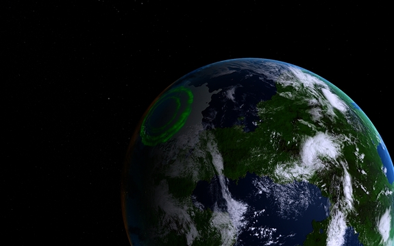 camera is functioning well and this time over the pole we have some beautiful aurora to share