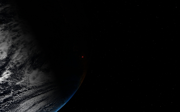 IP LinkSat looks down upon the island harboring our team of engineers and the kethane test rig, now well into night