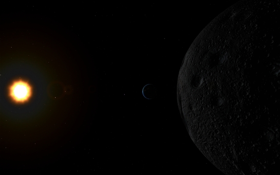 check out this celestial party! Kerbol, Moho, Duna, Eve, Kerbin and Mun. Dres is actually a tiny speck up-left of Eve