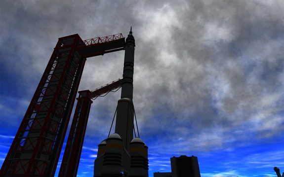 KDO MkII is out on the pad, still completing umbilical hookups. At just over 19m, slightly shorter than Desson's MkII
