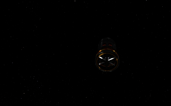 we've decoupled and moved Mu-SCAN out of the way so the transfer stage, seen here, can retro-burn remaining 100m/s Δv