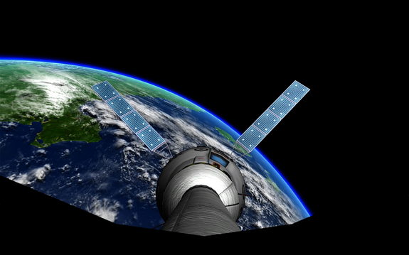 orbital velocity achieved and with solar panels now we can transmit back images from the booster cam atop the LES