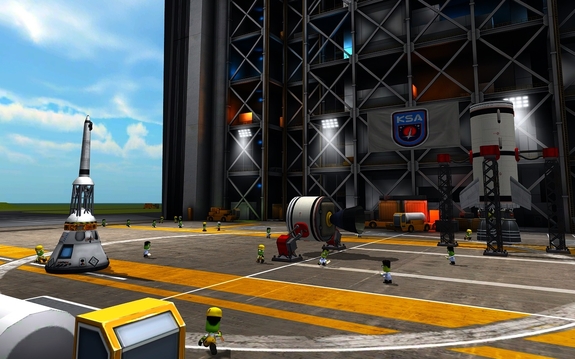 VAB busy prepping the Mk1-2 system for orbital recovery test flight next month. New 2.5m orbital engine being tuned 