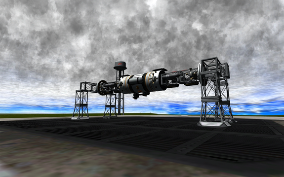 not launching today fortunately. Out on the pad now is the lander test rig for us to tune the leg movements
