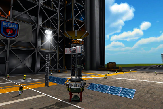 with IP ComSat II out, there's room now for parts of Duna I in the VAB, starting with its main payload - Du-SCAN