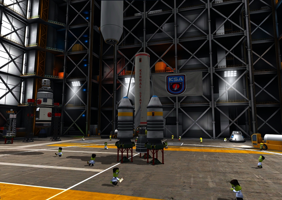 (to the left, Duna I transfer stage has been fully assembled) 