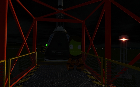 Desson is getting ready to board the capsule. He's been in one before, but now it's for the real deal