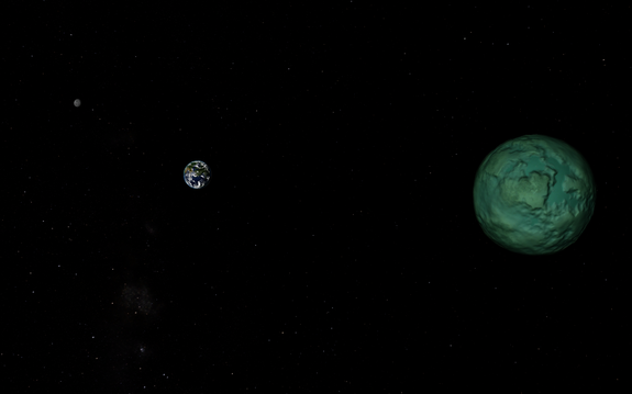 RCS thrust was successful, ComSat Minmus I inclination now 0. As promised, here's a Kerbin system family photo!