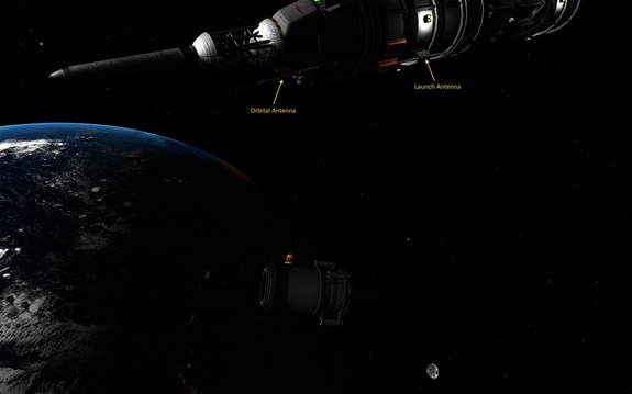 Desson took this photo while waiting to see if backup probe was working, prior to attaching the launch antenna